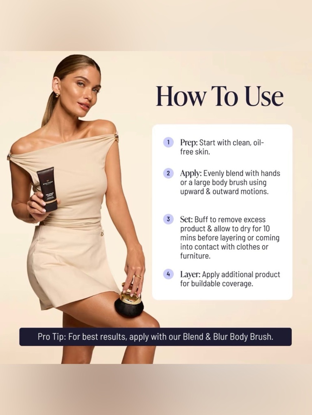 Westmore Beauty Body Coverage Perfector Twin Pack + X-Large Body Brush - Picture 4 of 7